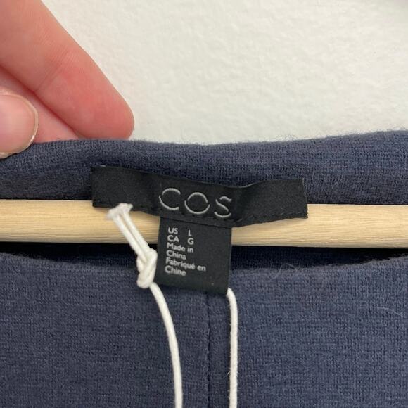 NWT COS Wool-Blend Mixed Media A-Line Minimalist Jumper Shift Dress Pocket Large - Picture 6 of 13